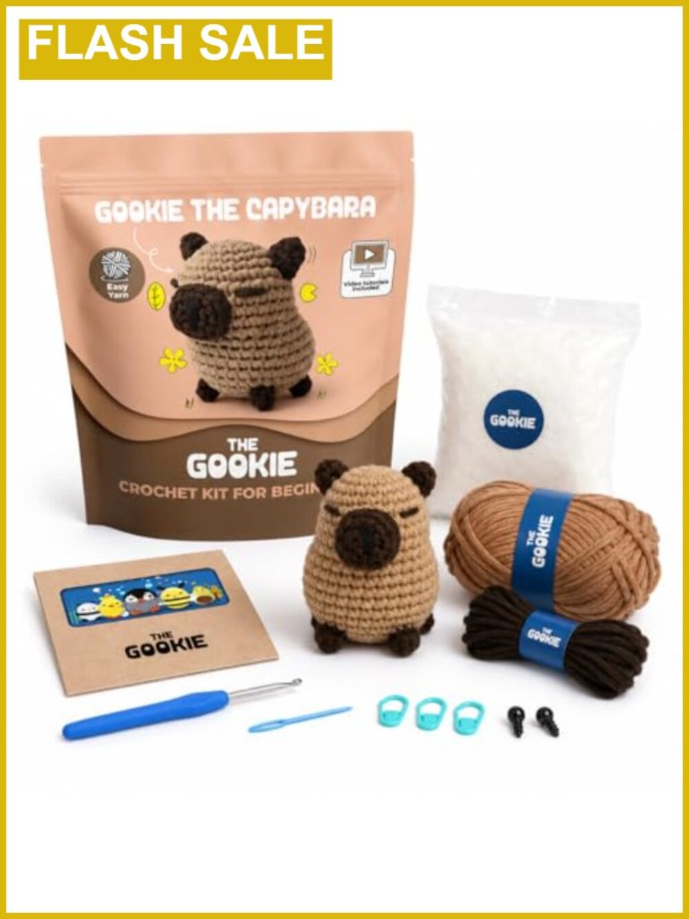 Capybara Crochet Kit for Beginners All-in-One Amigurumi Kit Adult Teens